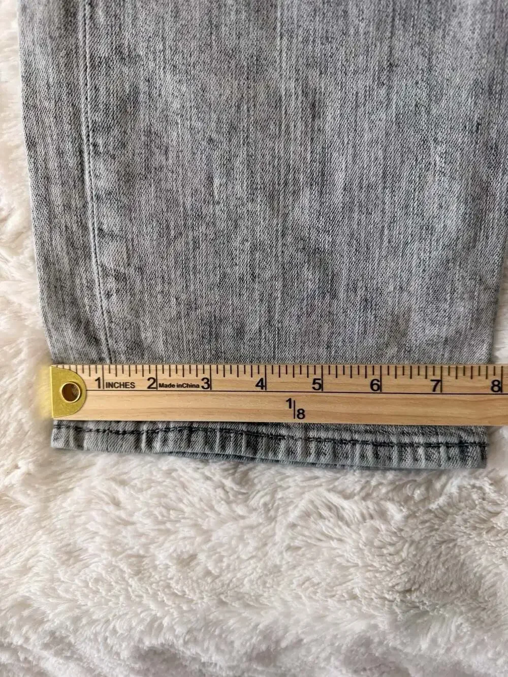 True Religion Slim Runstitch Moto Jeans Grey Acid Wash 36